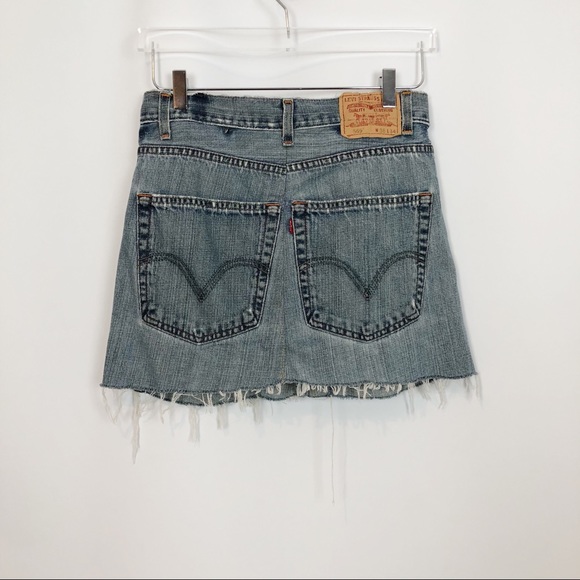 Levi’s Vintage Distressed cut off denim skirt 27 - Picture 2 of 4